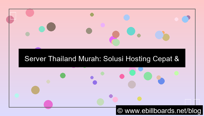 server thailand murah